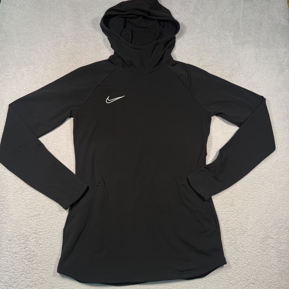 Nike Dri-FIT Academy Hoodie Womens S Black Slim Fit Pullover DQ6823-010 Active